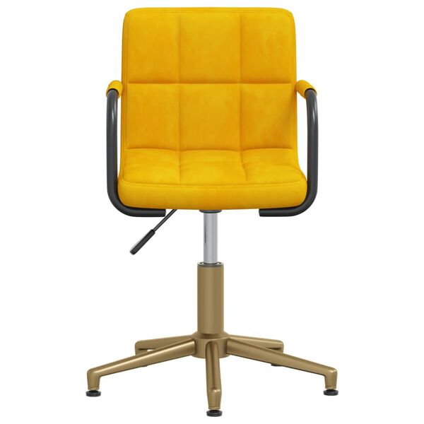 vidaXL Otočn&eacute; j&iacute;deln&iacute; židle 4 ks hořčicově žlut&eacute; samet