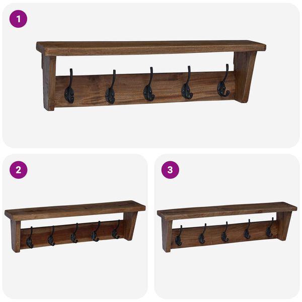 vidaXL H&aacute;ček Hněd&aacute; 50 x 10 x 14 cm Masivn&iacute; mahagonov&eacute; dřevo