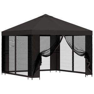 vidaXL Zahradn&iacute; alt&aacute;n se stěnami 3 x 3 m Antracitov&aacute; Polyester a ocel