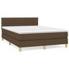 vidaXL Box spring postel s matrac&iacute; tmavě hněd&aacute; 140x190 cm textil