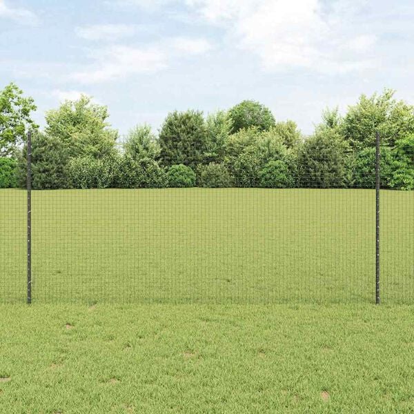 vidaXL Plot s sloupkem &Scaron;ed&aacute; 1,2 x 50 m Ocel a PVC