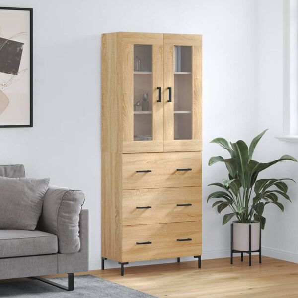 vidaXL Skř&iacute;ň highboard dub sonoma 69,5 x 34 x 180 cm kompozitn&iacute; dřevo