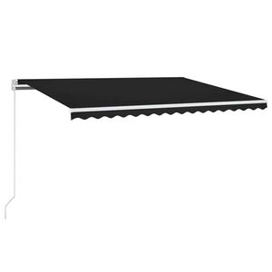vidaXL Automatick&aacute; mark&yacute;za LED a senzor větru 450 x 300 cm antracitov&aacute;