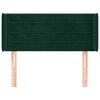 vidaXL Čelo postele typu u&scaron;&aacute;k tmavě zelen&aacute; 93x16x78/88 cm samet