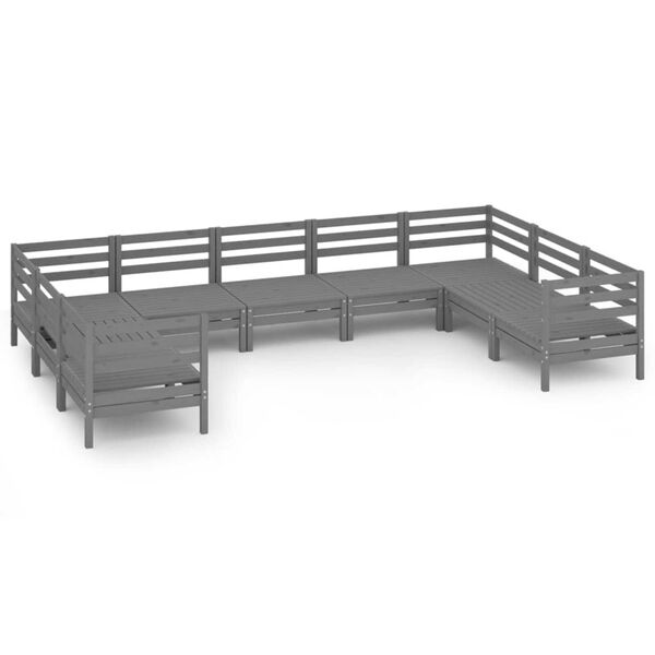 vidaXL 9d&iacute;ln&aacute; zahradn&iacute; sedac&iacute; souprava &scaron;ed&aacute; masivn&iacute; borovice