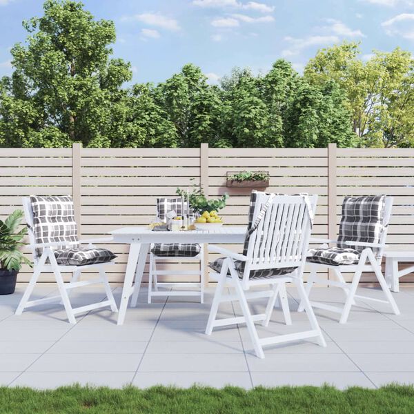 vidaXL Podu&scaron;ky na židli s n&iacute;zk&yacute;m opěradlem 4 ks &scaron;ed&eacute; k&aacute;rovan&eacute; oxford