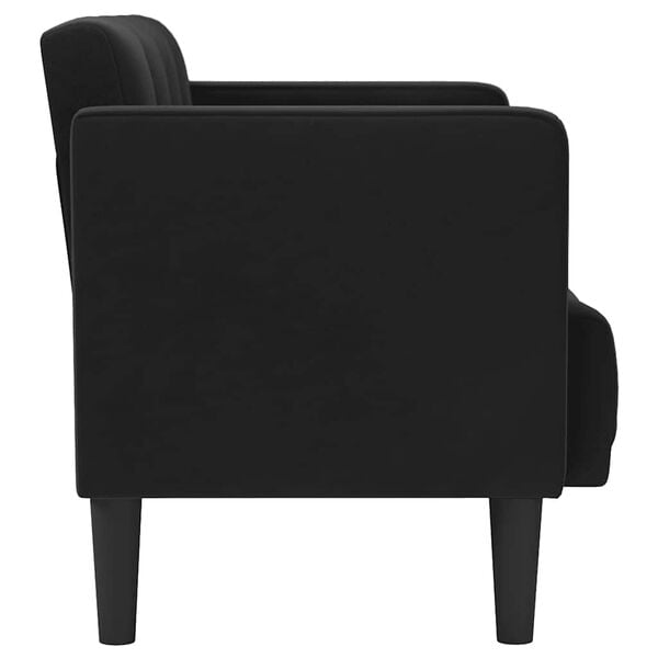 vidaXL Loveseat Sofa čern&aacute; 111 cm samet