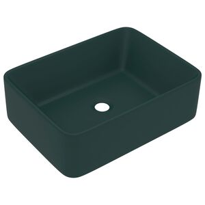 vidaXL Luxusn&iacute; umyvadlo matn&eacute; tmavě zelen&eacute; 41 x 30 x 12 cm keramick&eacute;