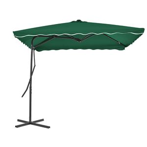 vidaXL Zahradn&iacute; slunečn&iacute;k s ocelovou tyč&iacute; 250 x 250 cm zelen&yacute;