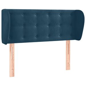 vidaXL Čelo postele typu u&scaron;&aacute;k tmavě modr&eacute; 83x23x78/88 cm samet