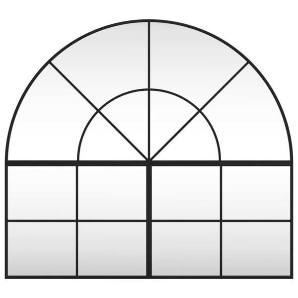 vidaXL N&aacute;stěnn&eacute; zrcadlo čern&eacute; 100 x 90 cm oblouk železo