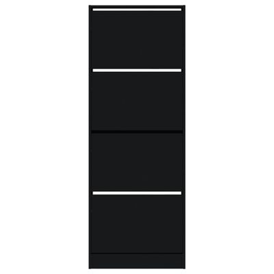 vidaXL Botník černý 60 x 21 x 163,5 cm kompozitní dřevo