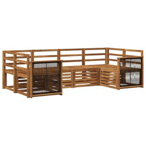 vidaXL Rohov&aacute; sofa sada 5 pcs Př&iacute;rodn&iacute; Masivn&iacute; ak&aacute;tov&eacute; dřevo