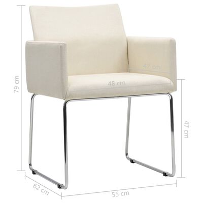 vidaXL Jídelní židle 6 ks bílé se vzhledem lnu textil