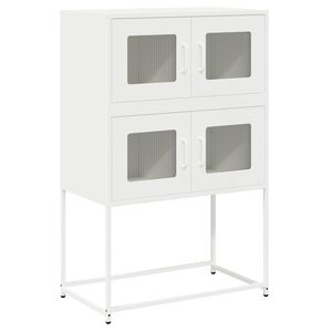 vidaXL Skř&iacute;ň highboard b&iacute;l&aacute; 68x39x107 cm ocel