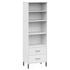 vidaXL Knihovna se 2 z&aacute;suvkami b&iacute;l&aacute; 60x35x180 cm masivn&iacute; dřevo OSLO