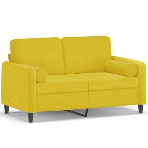 vidaXL 2m&iacute;stn&aacute; pohovka s pol&scaron;t&aacute;ři žlut&aacute; 120 cm samet