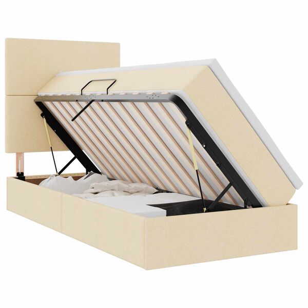 vidaXL Postel s &uacute;ložn&yacute;m prostorem a matrac&iacute; s čelo Kr&eacute;mov&aacute; 90 x 190 cm