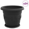 vidaXL Květin&aacute;če 24 pcs Čern&aacute; &Oslash; 34 x 28 cm Plast