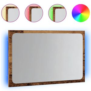 vidaXL Koupelnov&eacute; zrcadlo s LED osvětlen&iacute;m old wood 60 x 8,5 x 38 cm