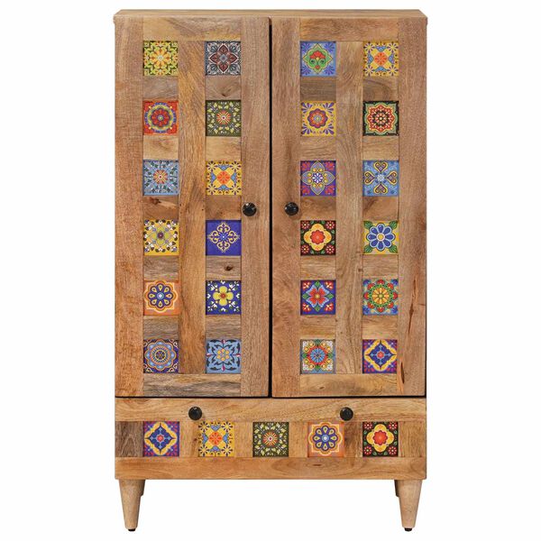 vidaXL Vysok&yacute; bufet Př&iacute;rodn&iacute; 60 x 33,5 x 100 cm Masivn&iacute; mangov&eacute; dřevo