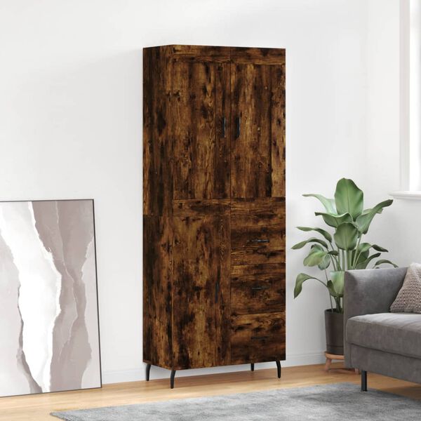 vidaXL Skř&iacute;ň highboard kouřov&yacute; dub 69,5 x 34 x 180 cm kompozitn&iacute; dřevo