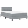 vidaXL Postel s boxspringem s čelo Světle &scaron;ed&aacute; 120 x 200 cm textil