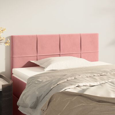 vidaXL Čelo postele růžové 80 x 5 x 78/88 cm samet