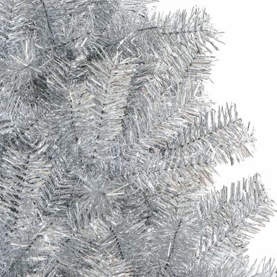 vidaXL Umělý vánoční stromek se stojanem stříbrný 240 cm PET
