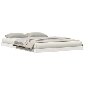 vidaXL R&aacute;m postele B&iacute;l&aacute; 213,5 x 104 x 9 cm Masivn&iacute; borov&eacute; dřevo