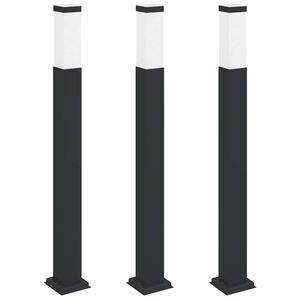 vidaXL Sloupkov&aacute; světla 3 ks 80 cm čern&aacute; IP44