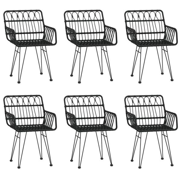 vidaXL 7d&iacute;ln&yacute; zahradn&iacute; j&iacute;deln&iacute; set čern&yacute; polyratan