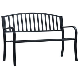 vidaXL Zahradn&iacute; lavice 125 cm čern&aacute; ocel