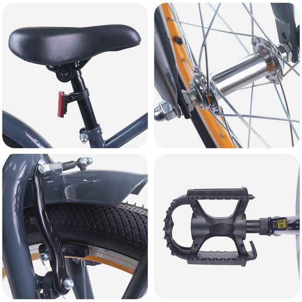 vidaXL Dětsk&eacute; Kolo 18 palců pro 5-7 let Tmavě &scaron;ed&aacute;