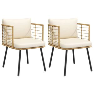 vidaXL Zahradn&iacute; židle 2 ks s pol&scaron;t&aacute;ři z př&iacute;rodn&iacute;ho polyratanu