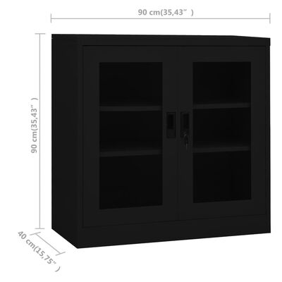 vidaXL Kancelářská skříň černá 90 x 40 x 90 cm ocel