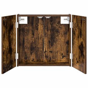 vidaXL Skř&iacute;ň na terče Kouřov&yacute; dub 56 x 12 x 53,5 cm Kompozitn&iacute; dřevo