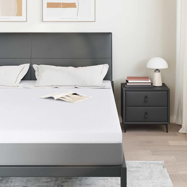 vidaXL Topper na matraci B&iacute;l&aacute; 200 x 200 cm Jacquardov&aacute; tkanina