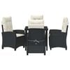 vidaXL Zahradn&iacute; j&iacute;deln&iacute; souprava s pol&scaron;t&aacute;řem 5 pcs Čern&aacute; polyratan