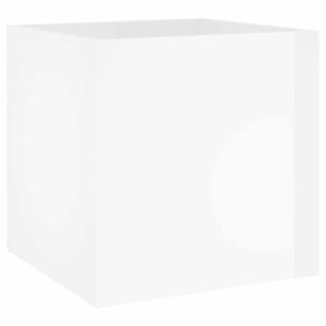 vidaXL Truhl&iacute;k b&iacute;l&yacute; s vysok&yacute;m leskem 40 x 40 x 40 cm kompozitn&iacute; dřevo
