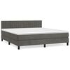 vidaXL Box spring postel s matrac&iacute; tmavě &scaron;ed&aacute; 160x200 cm samet