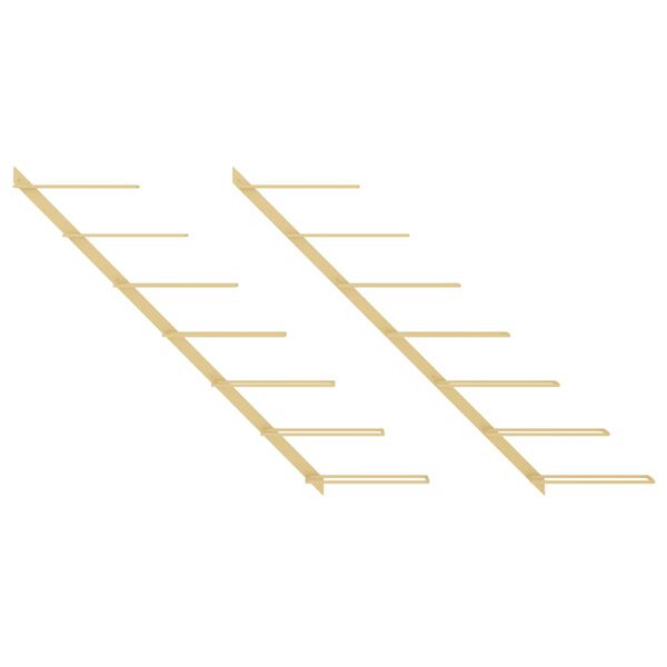 vidaXL N&aacute;stěnn&eacute; stojany na v&iacute;no na 7 lahv&iacute; 2 ks zlat&eacute; kov