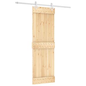 vidaXL Posuvn&eacute; dveře Př&iacute;rodn&iacute; a b&iacute;l&aacute; 70 x 210 cm Masivn&iacute; borov&eacute; dřevo