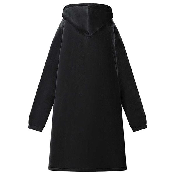 vidaXL Mikina s kapucí Černá m Fleece a flanel