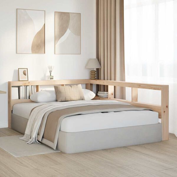 vidaXL Reg&aacute;lov&aacute; knihovna ve tvaru L 135 cm masivn&iacute; borov&eacute; dřevo