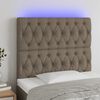vidaXL Čelo postele s LED taupe 100x7x118/128 cm textil