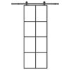 vidaXL Posuvn&eacute; dveře s kov&aacute;n&iacute;m 76x205 cm ESG sklo a hlin&iacute;k