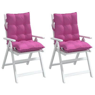 vidaXL Podušky na židli s nízkým opěradlem 2 ks růžové oxfordská látka