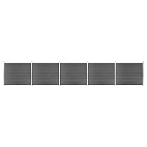 vidaXL Set plotov&eacute;ho d&iacute;lce WPC 872 x 146 cm čern&yacute;