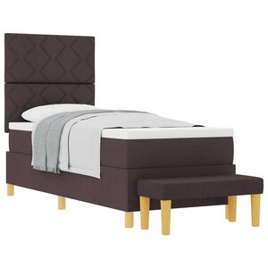 vidaXL Postel s boxspringem s čelo Tmavě hněd&aacute; 200 x 80 cm textil